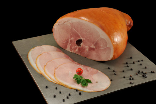Smoked ham cooked with its bone